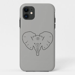 象の顔シルエット iPhone 11 ケース