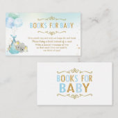 象の風船の赤ちゃんシャワー代わりに本をもたらす エンクロージャーカード (正面/裏面)