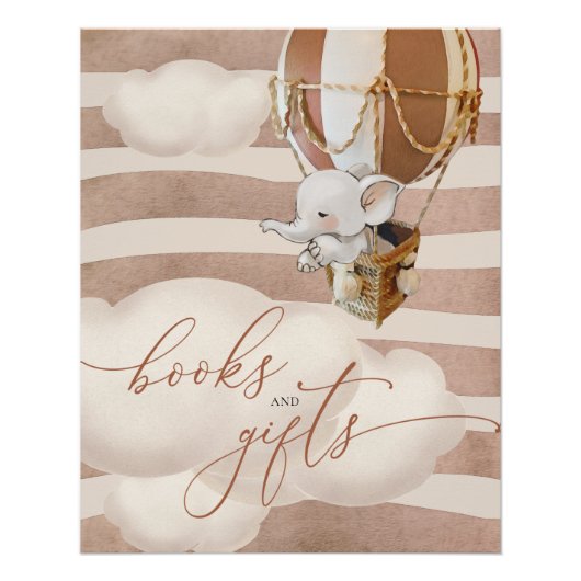 象の風船ベビーの書籍とギフトポスター ポスター (正面)