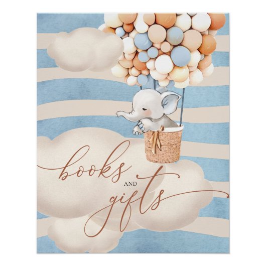象の風船ベビーの書籍とギフトポスター ポスター (正面)
