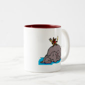 象の食事のマグ ツートーンマグカップ (正面右)