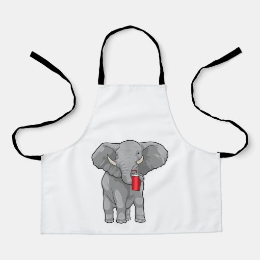 象の飲み物マグカップ エプロン (正面)