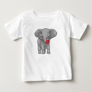 象の飲み物マグカップ ベビーTシャツ