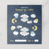 象の黄色と海軍の誕生日パーティーの座席 プレイスカード (外部開封)