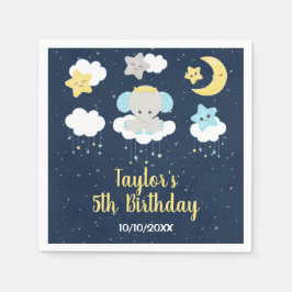 象の黄色と海軍の誕生日パーティー スタンダードカクテルナプキン