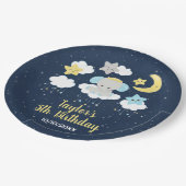 象の黄色と海軍の誕生日パーティー ペーパープレート (アングル)