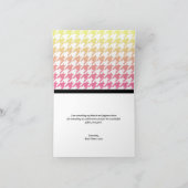 象の黄色グラデーションのピンクのカ千鳥格子のード サンキューカード (内部)