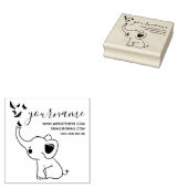 象の鼻から飛び出す蝶 ラバースタンプ (押印)