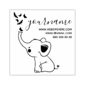 象の鼻から飛び出す蝶 ラバースタンプ (インプリント)