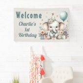 象の1歳の誕生日 横断幕 (インサイチュ)