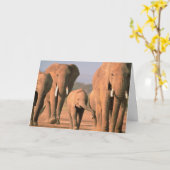 象の30歳の誕生日「グループ」 カード (黄色い花)