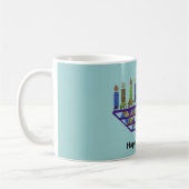 象のHannukahの（ユダヤ教）メノラー コーヒーマグカップ (左)