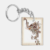 象のKeychainの抽象的な螺線形のアートワーク キーホルダー (正面左)