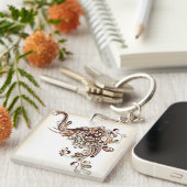 象のKeychainの抽象的な螺線形のアートワーク キーホルダー (正面右)