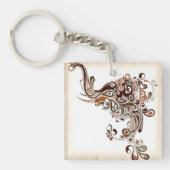 象のKeychainの抽象的な螺線形のアートワーク キーホルダー (正面)