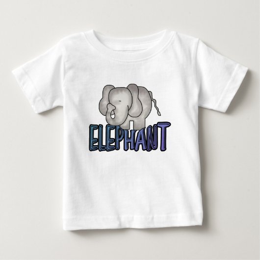 象のTシャツおよびギフト ベビーTシャツ (正面)
