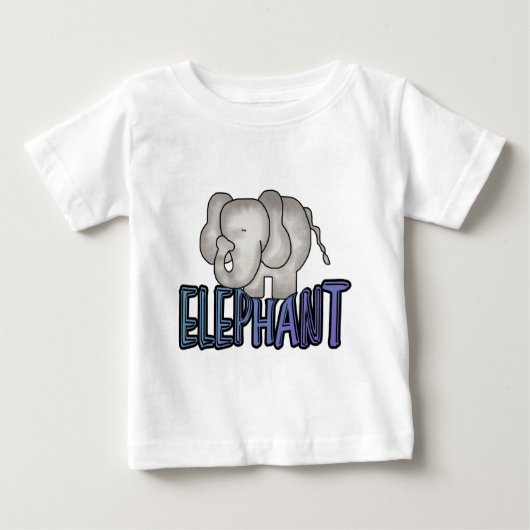 象のTシャツおよびギフト ベビーTシャツ (正面)