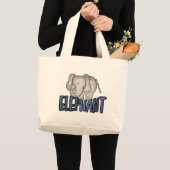 象のTシャツおよびギフト ラージトートバッグ (正面(商品))