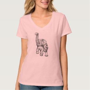 象のV首 Tシャツ