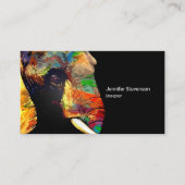 象はっきりしたカラフル頭ポートレートスケッチ 名刺 (正面)