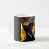 象はっきりしたカラフル頭ポートレートパーソナライズされた コーヒーマグカップ (正面左)