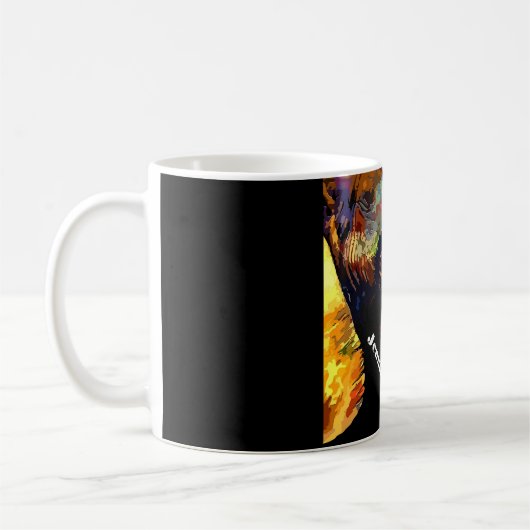 象はっきりしたカラフル頭ポートレートパーソナライズされた コーヒーマグカップ (左)