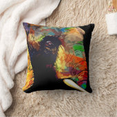 象はっきりしたカラフル頭ポートレート クッション (ブランケット)