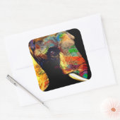 象はっきりしたカラフル頭ポートレート スクエアシール (封筒)