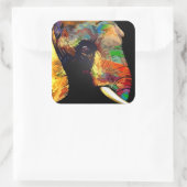 象はっきりしたカラフル頭ポートレート スクエアシール (バッグ)