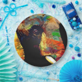 象はっきりしたカラフル頭ポートレート ペーパープレート (パーティー)