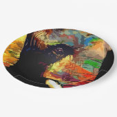 象はっきりしたカラフル頭ポートレート ペーパープレート (アングル)