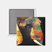 象はっきりしたカラフル頭ポートレート マグネット (正面/裏面)
