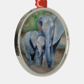 象はベビー生み出し、 メタルオーナメント (右)