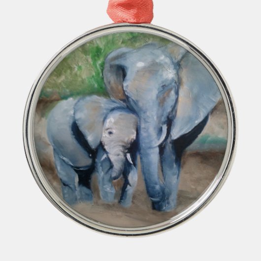 象はベビー生み出し、 メタルオーナメント (正面)