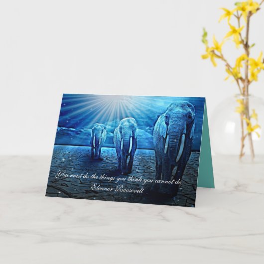 象は必ず感動的する カード (黄色い花)