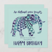 象は決して忘れいない – 誕生日カード3 (正面/裏面)