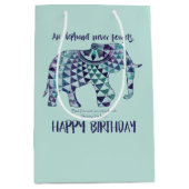 象は決して忘れいない – 誕生日カード3 ミディアムペーパーバッグ (正面)