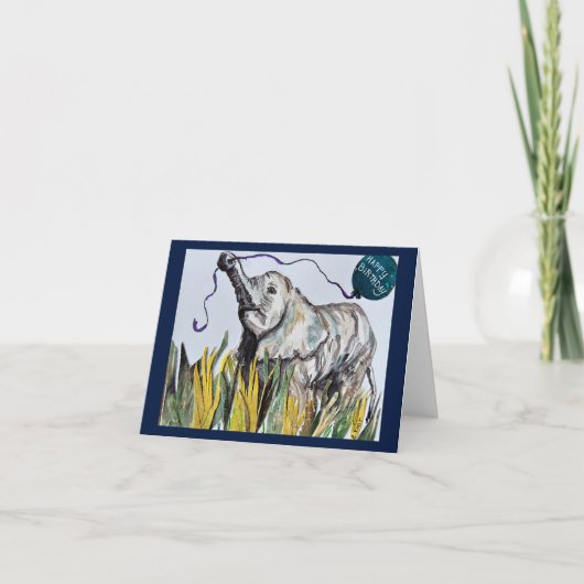 象は決して忘れいない。誕生日カード カード (正面)