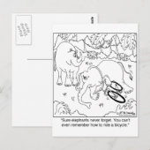 象は自転車の乗り方を覚えていない ポストカード (正面/裏面)