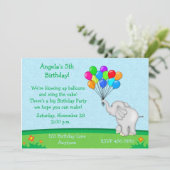 象は誕生日の招待状を風船のようにふくらませます 招待状 (スタンド正面)