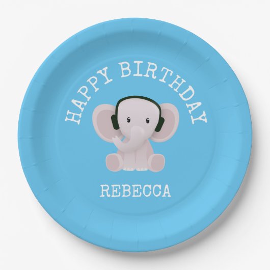 象は音楽が好きだ ペーパープレート (正面)