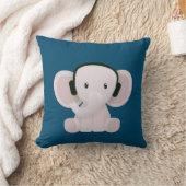 象は音楽が好き クッション (ブランケット)