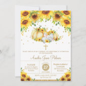 象ひまわりカボチャ《キリスト教》洗礼式や命名式バプテスマ 招待状 (正面)