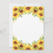 象ひまわりフローラ赤ちゃんシャワーガール 招待状 (裏面)