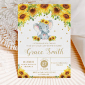 象ひまわりフローラ赤ちゃんシャワーガール 招待状