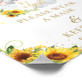 象ひまわり赤ちゃんシャワー衣服マスク距離 ポスター (角)