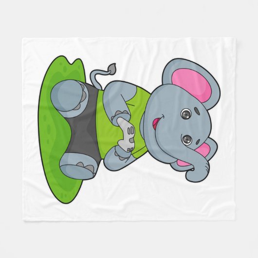 象をゲーマーとして フリースブランケット (正面(横))