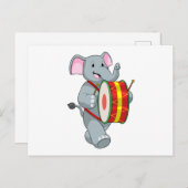 象をミュージシャンとして太鼓 ポストカード (正面/裏面)