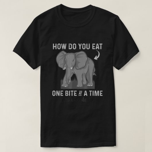 象を一口食食べべる卒業服 Tシャツ (デザイン正面)