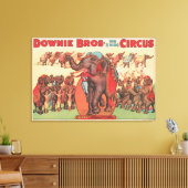 象を女性とトレーナーと一緒に演奏。 キャンバスプリント (インサイチュ (リビング))